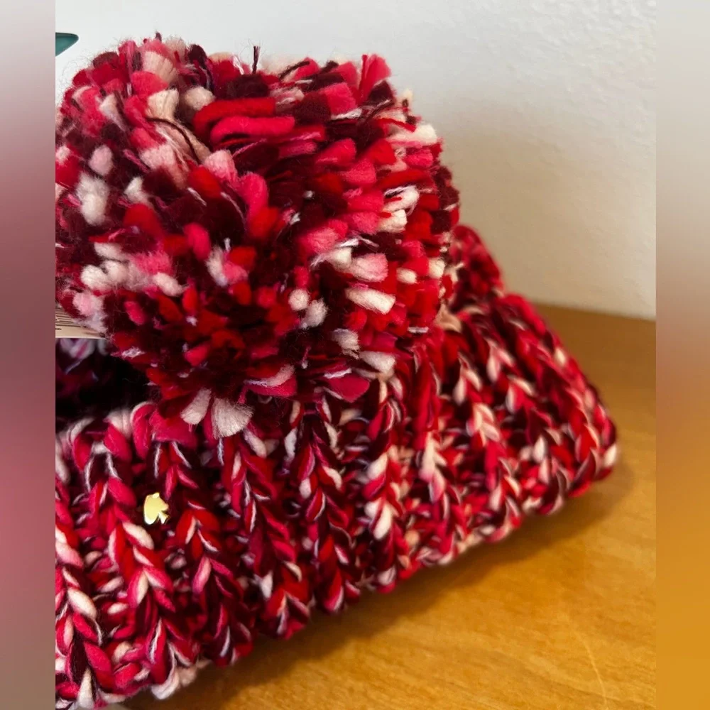 Kate Spade red and pink beanie. NWT